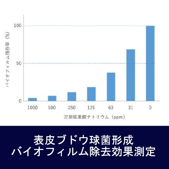 次亜塩素酸ナトリウム水溶液によるバイオフィルムの除去効果測定