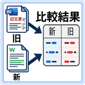 『新旧文書 Word 版』比較結果が一目でわかる新旧対照表生成