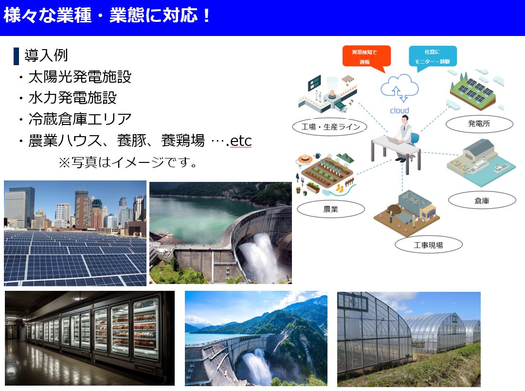 IoT監視システム_工場のPLCや各種施設のセンサー、カメラ画像