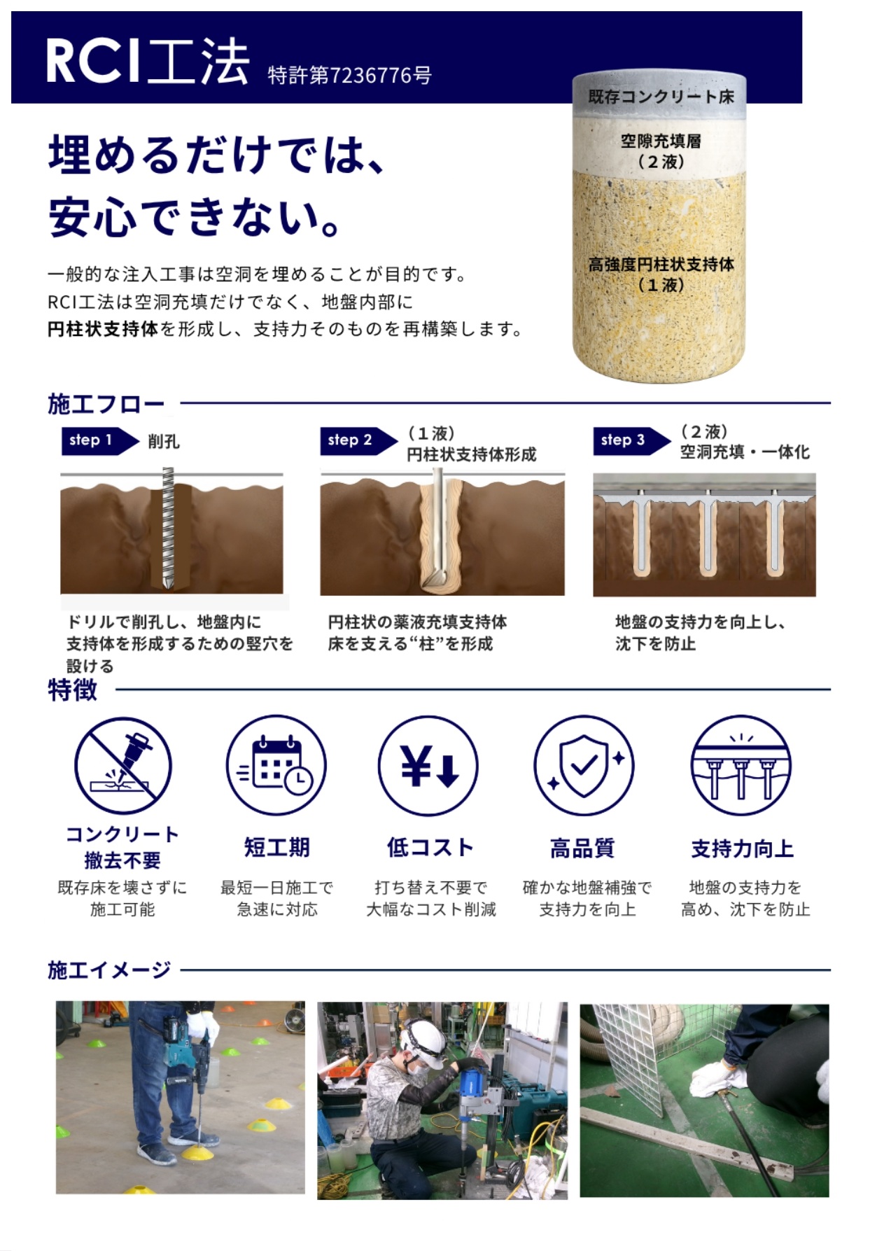 地盤補強のRCI工法|空洞をただ埋めるだけでは安心できない!