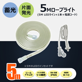 LEDロープライト 5m 蓄光付 連結可 CB-S5M-90V