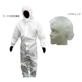 FCR 不織布フード付き防護服2点セット