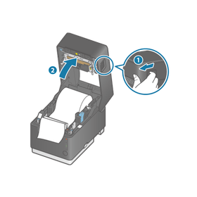 【事例】精密ワンウェイヒンジでラベルプリンター開閉を安定化