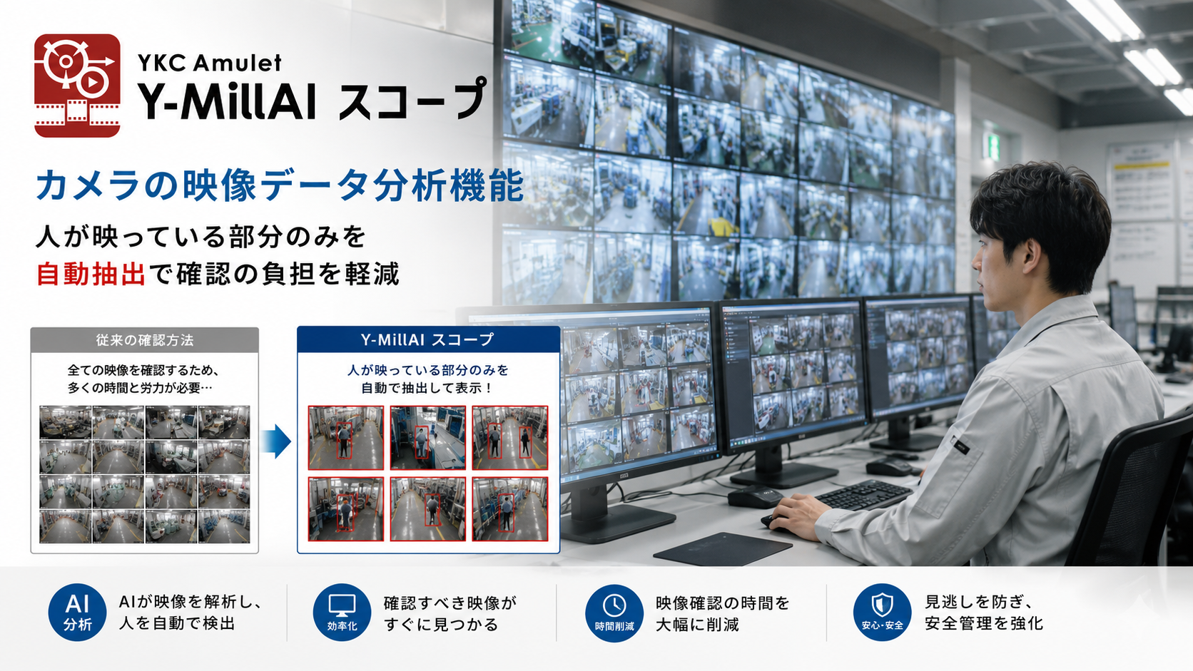映像に映る“人”だけを自動で抽出 「Y-MillAI スコープ」