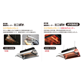 赤外線畜産用ヒーター ミニぽかシリーズ