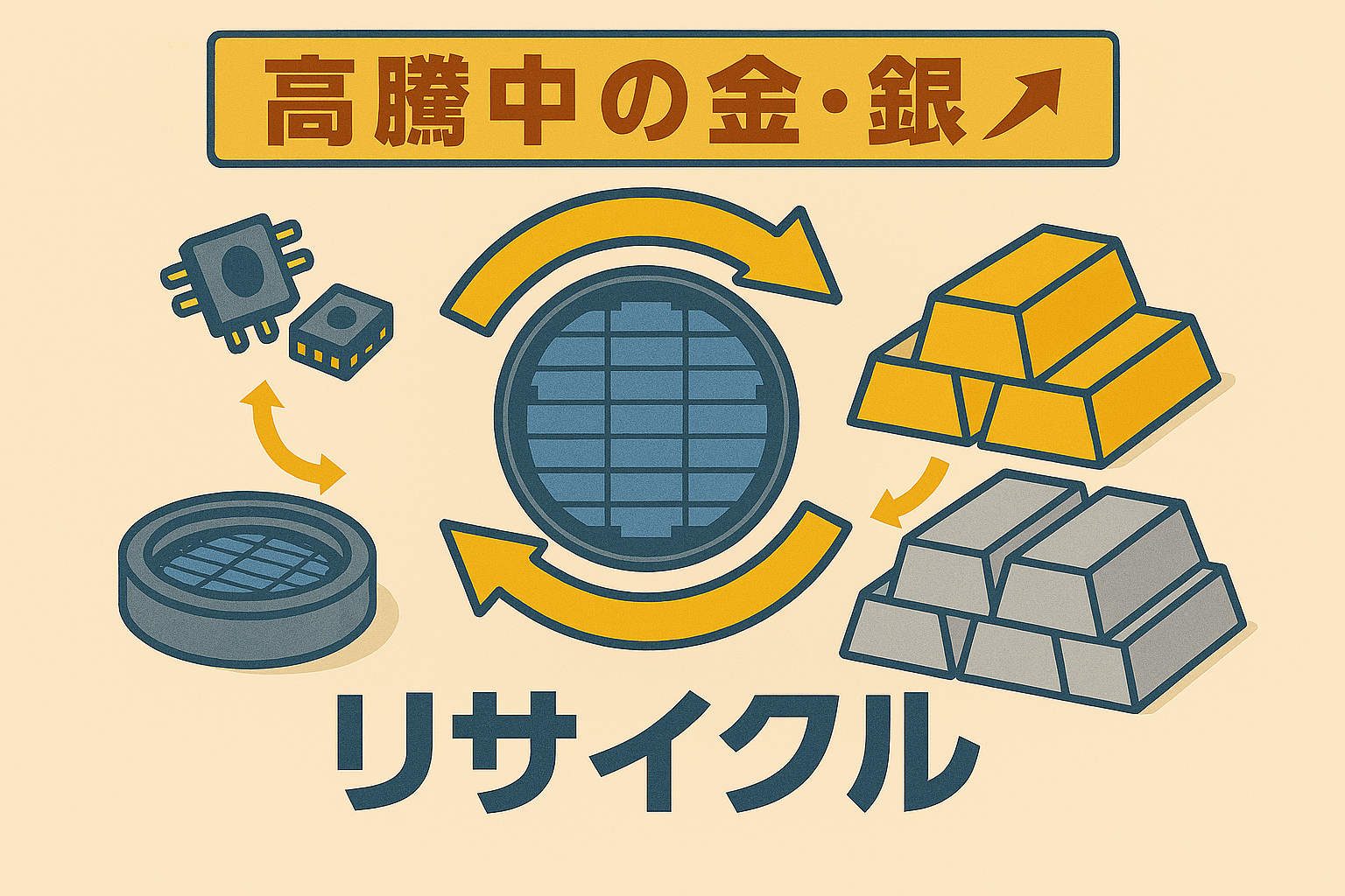 【半導体ウエハー工程向け】高騰中の金と銀の回収　リサイクル