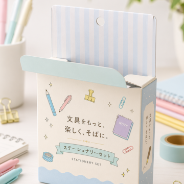 文具向け｜吊り下げ用ヘッダー付き箱