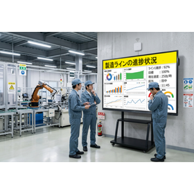 Large 98-inch touchscreen suitable for process display for the manufacturing industry.