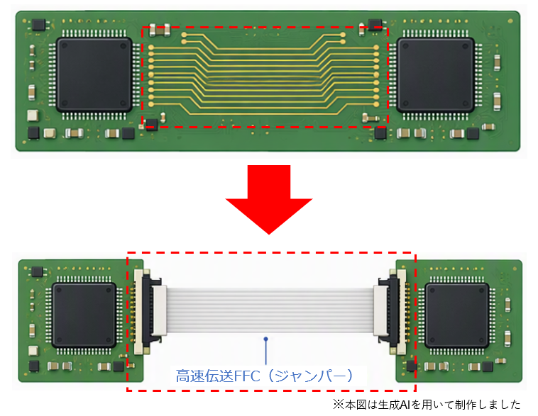 【BeLight活用事例】高速伝送FFCによるジャンパー接続
