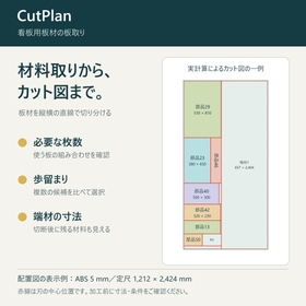 看板用板材の板取りを最適化｜CutPlan