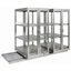 Mobile shelf made of SUS304 stainless steel for food manufacturing.