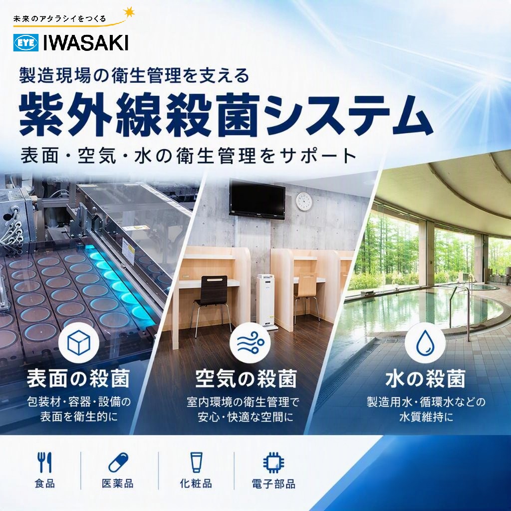 紫外線殺菌（UV-C/深紫外)で製造現場の衛生管理をサポート | 岩崎電気