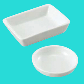 【理化学用磁器】灰皿（角型・丸型）