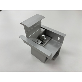 Clamping hardware for solar power generation with a hinge-type folded plate.