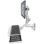 Monitor arm with integrated display and keyboard for medical industry use.