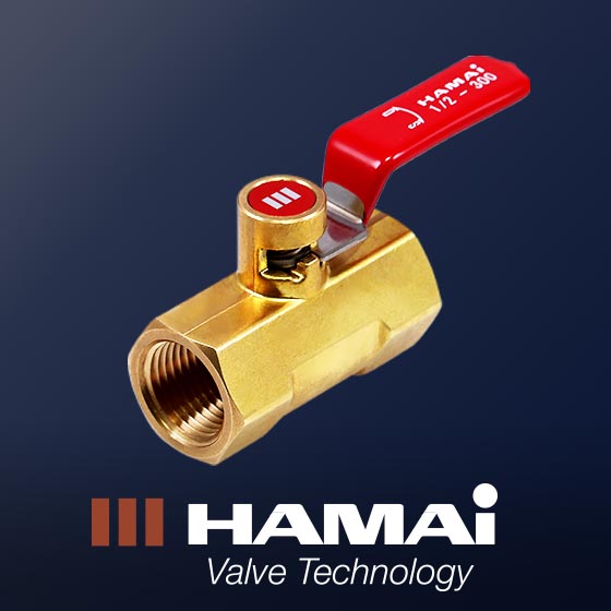 ワンタッチロックで誤開閉を防ぐ！RoHS対応の黄銅製ボールバルブ