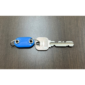 Waveguide keychain-type RFID tag that uses rings and keys for communication.