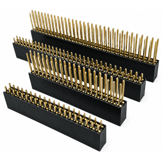 金色ピンの黒色ヘッダーコネクタ４種.png