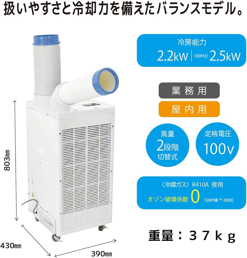 【倉庫業向け】トラスコ限定ジェットノズル付きスポットクーラー