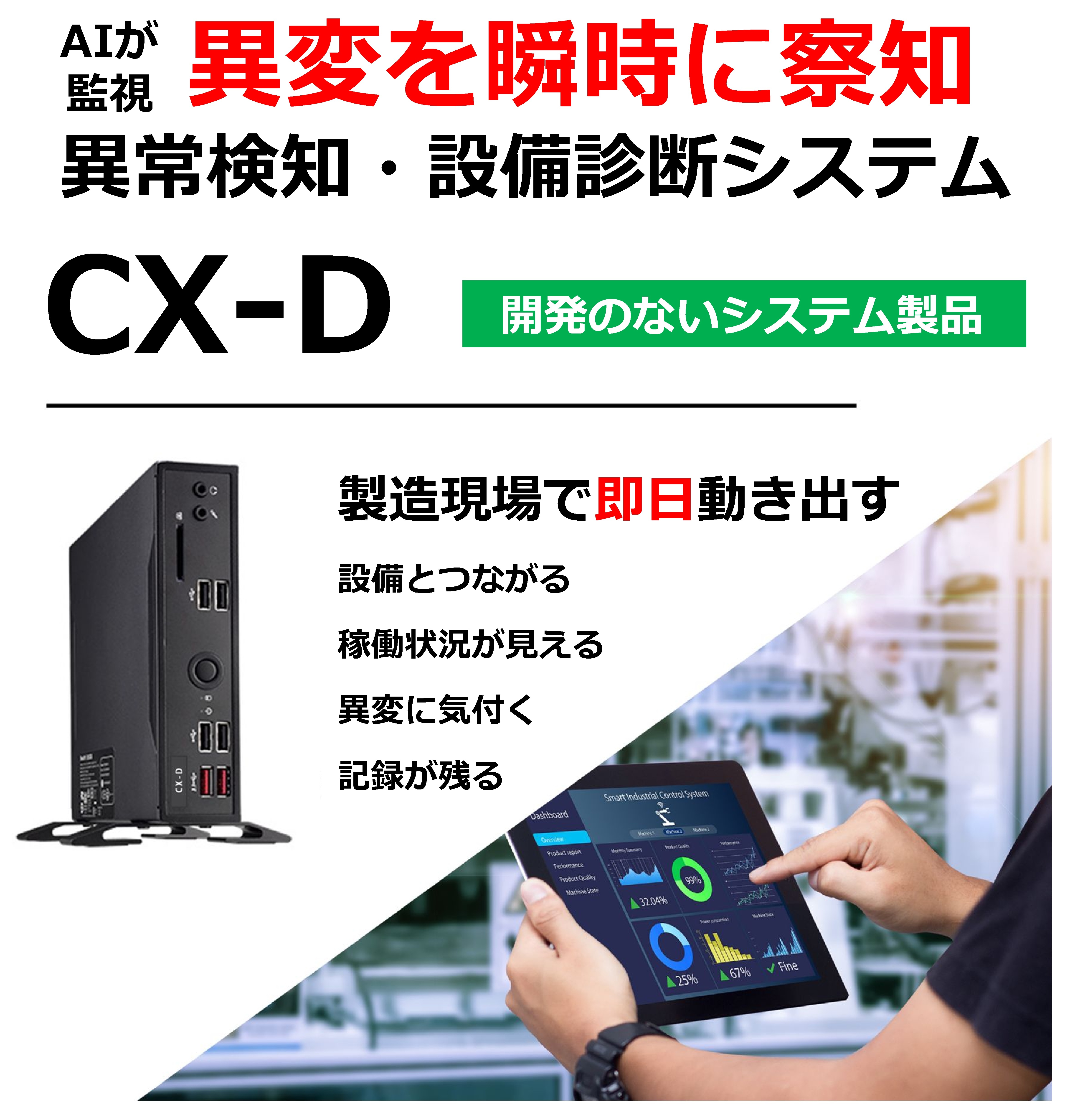 【製薬業界向け】AI異常検知・設備診断システム CX-D