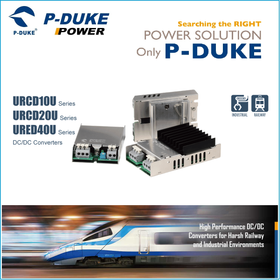 P-DUKE 鉄道用ユニット型10-40W 高信頼性DC/DC