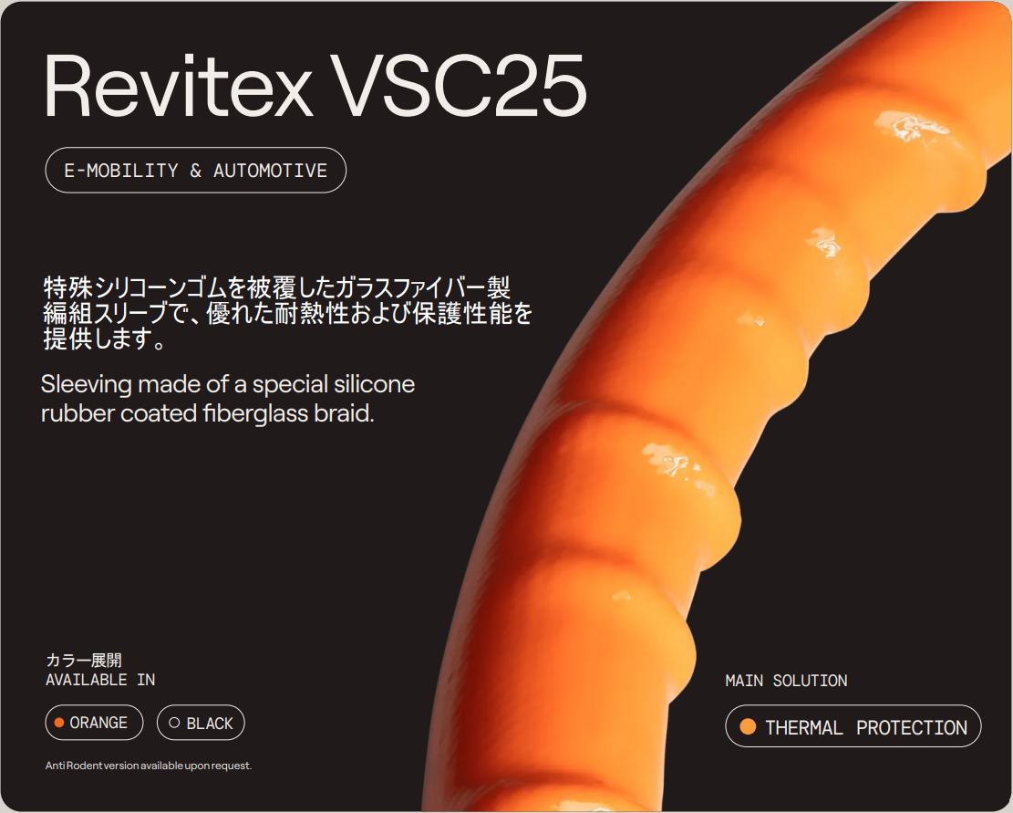 バスバー保護材 ガラス繊維編組スリーブ『VSC25』