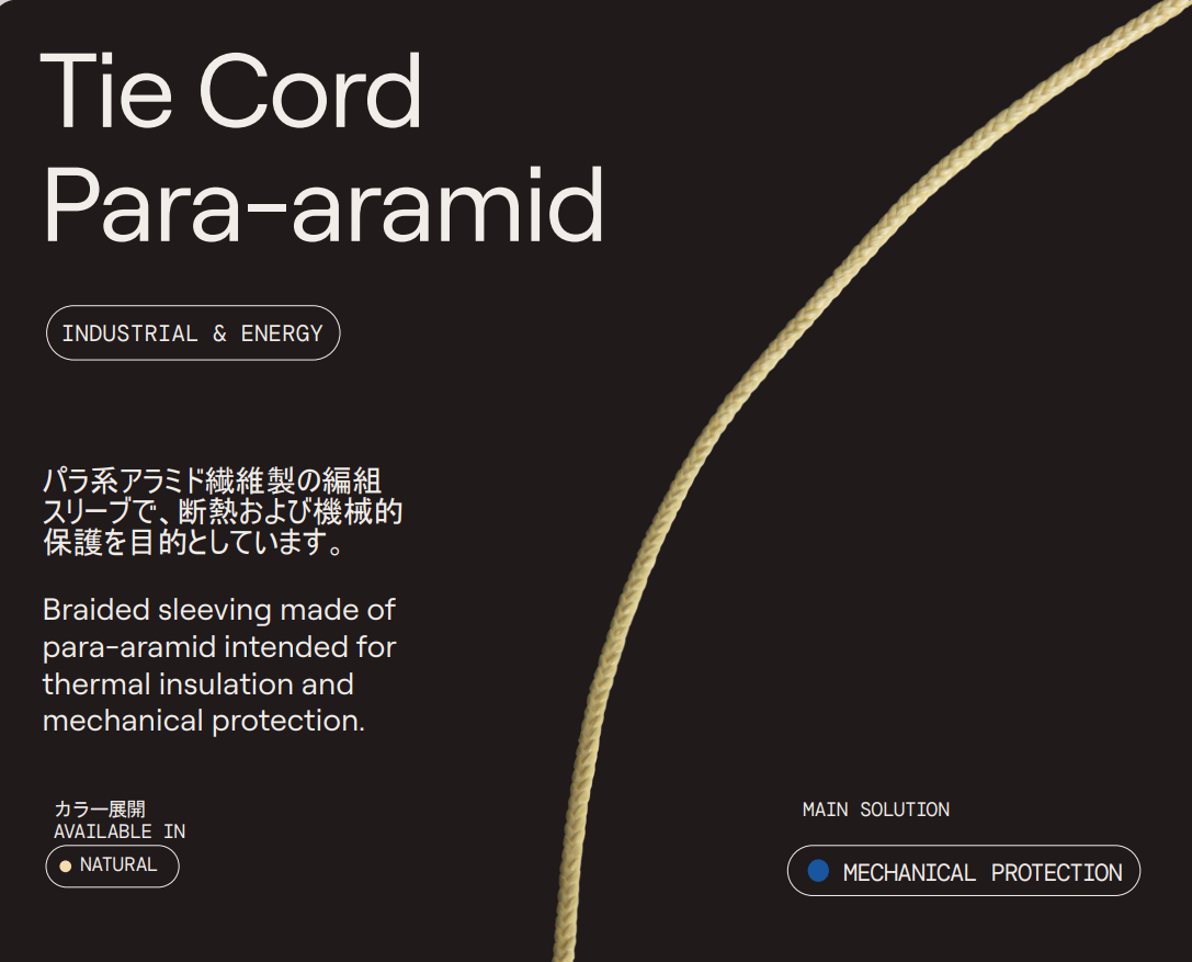 【配線結束】パラアラミド編組コード『Para-aramid』