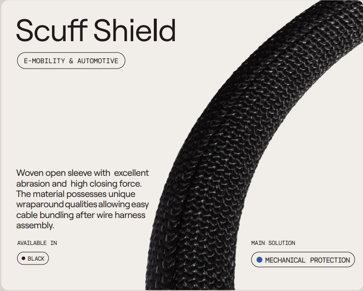 【配線保護】高耐摩耗スリーブ『SCUFF SHIELD』