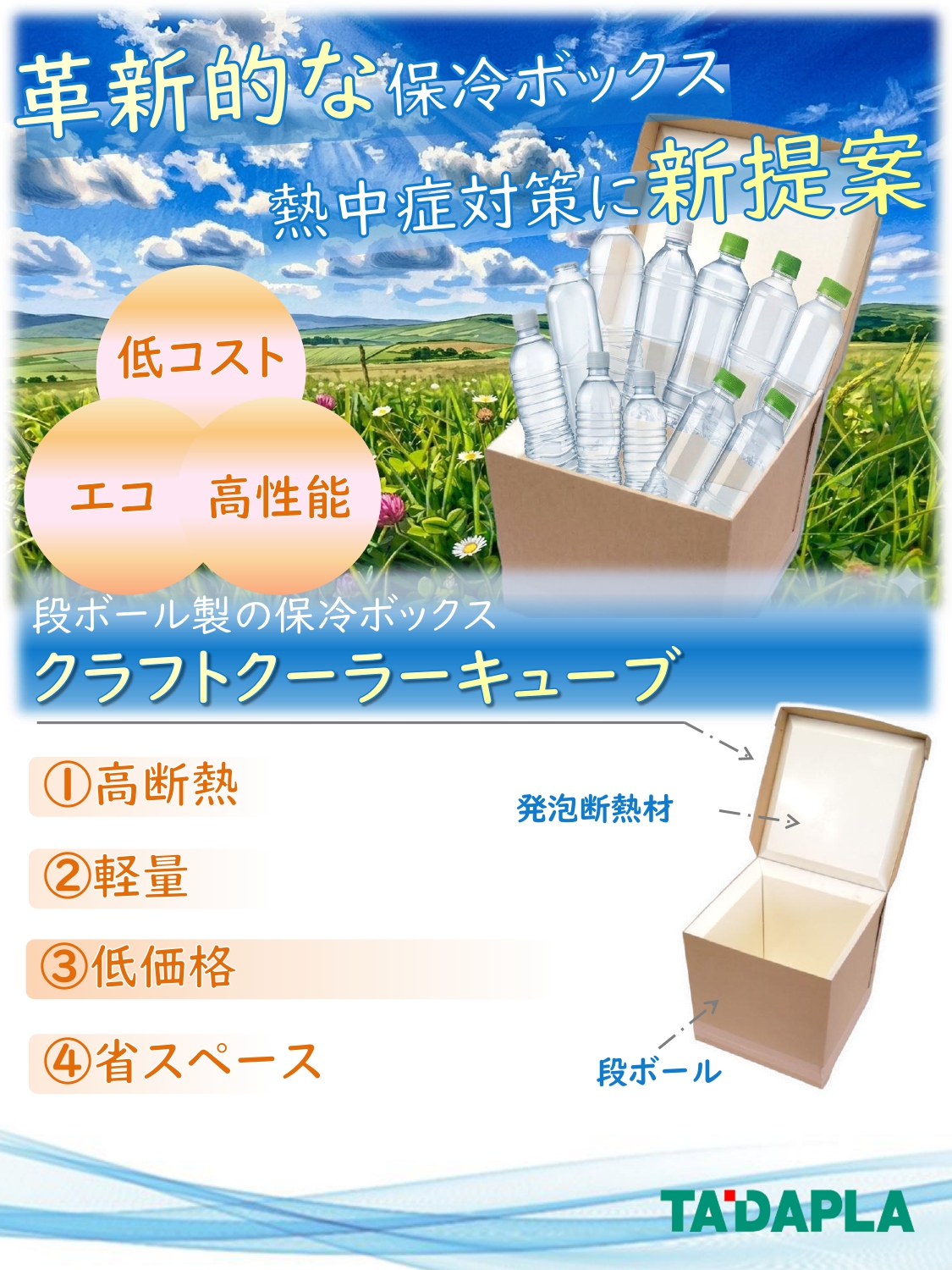 【建設現場向け】熱中症対策 段ボール保冷ボックス