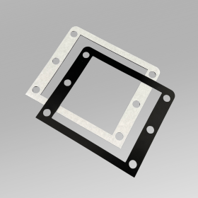 NBRゴム額縁ガスケットの加工事例｜外側R・テープ付きに対応