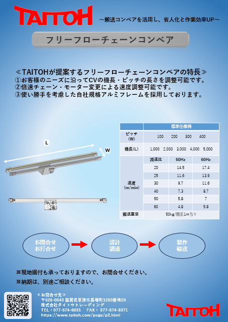 【物流向け】TAITOH プラチェーンコンベア
