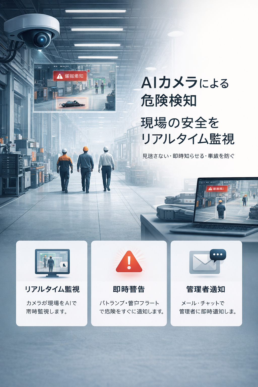 【清掃向け】AIカメラによる転倒検知システム