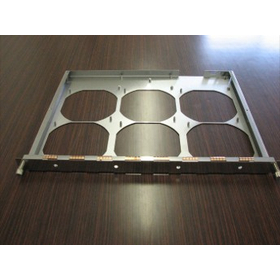 Examples of panel bending, punching, and spacer press-fitting processing.