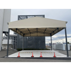【上屋テント 施工実績】大型装置保管用テント