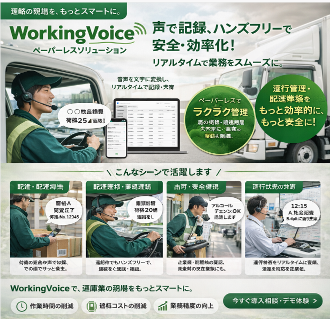 【運輸向け】WorkingVoiceペーパーレスソリューション