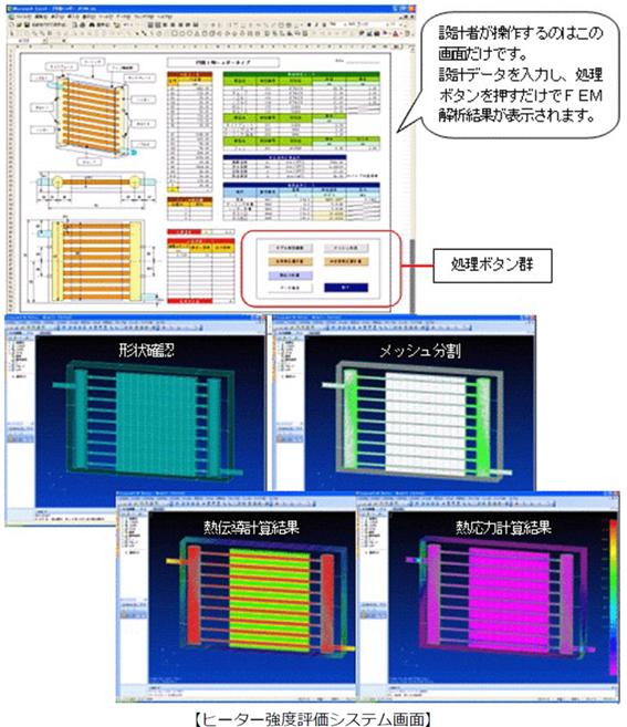 設計支援システム：ヒーター強度解析システム