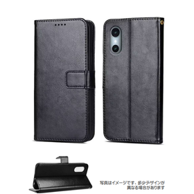 Arrows We3対応 手帳型レザーケース ブラック