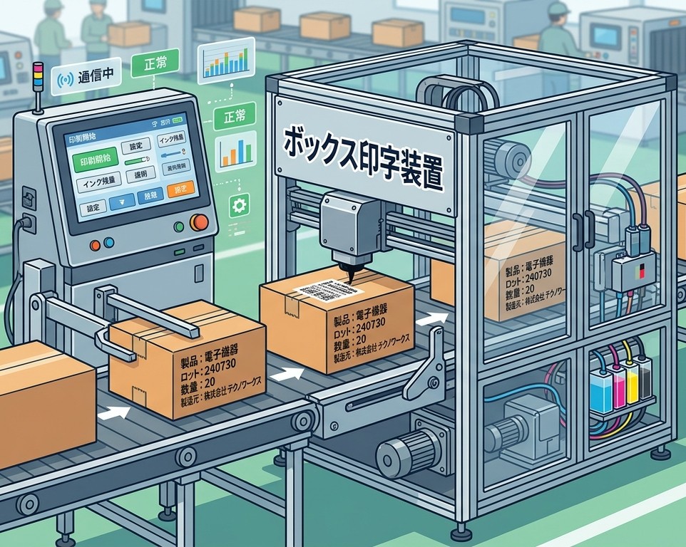 【化粧品製造向け】ボックス印字装置