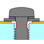 Screw with washer assembly for thin plate fastening "Zero Gap"