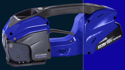 Battery-operated semi-automatic handheld binding machine 'HUG' | モスカ ...
