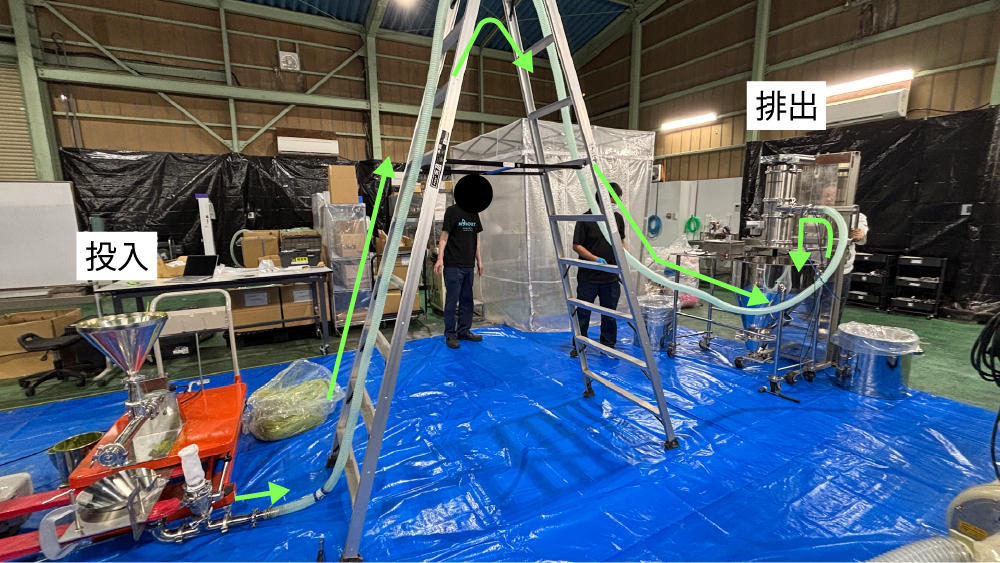 【実例】抹茶の夜間無人輸送を実現～バキュームコンベアでの省人化～