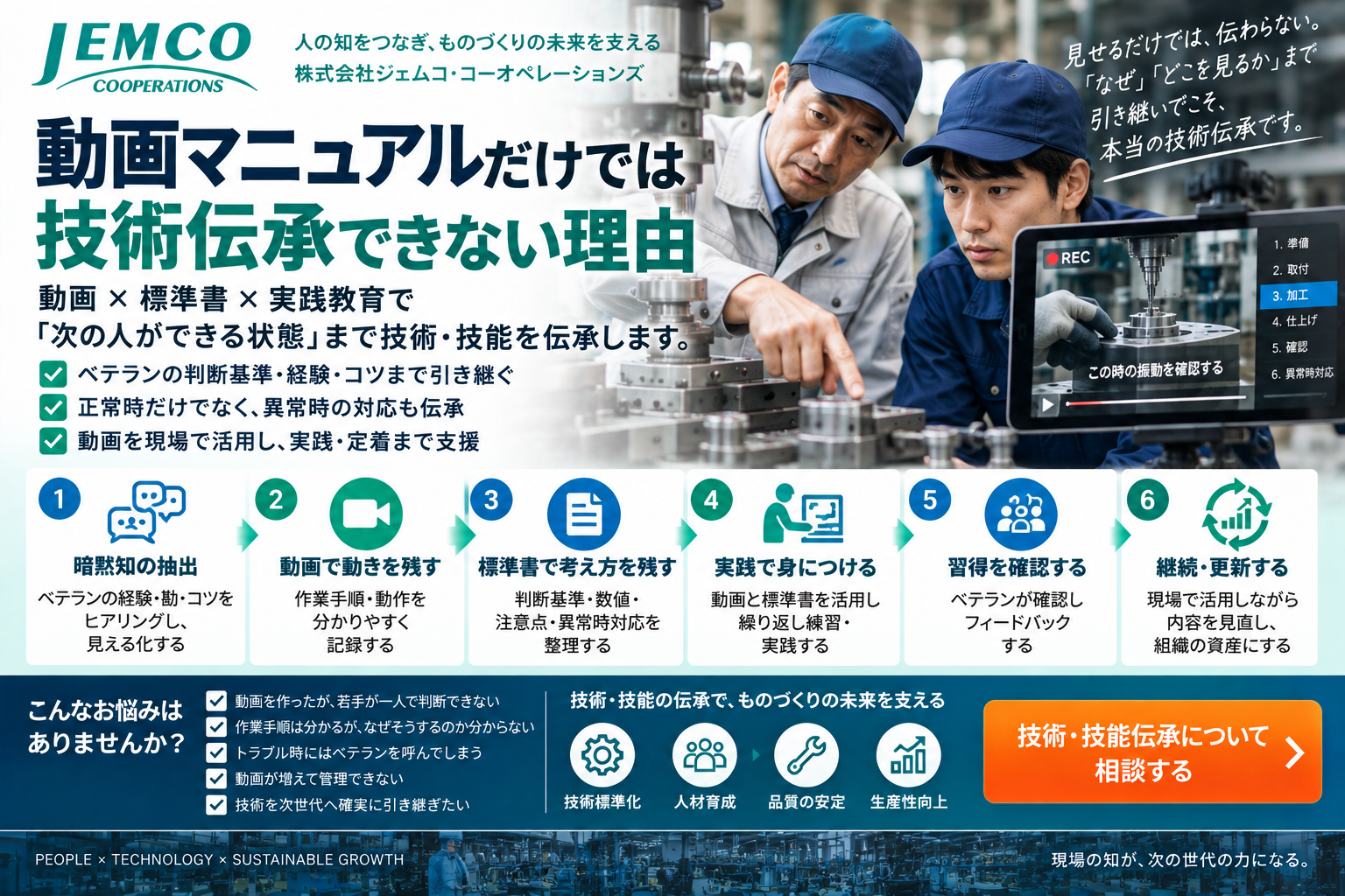 【厨房機器卸向け】動画・技術技能伝承支援サービス