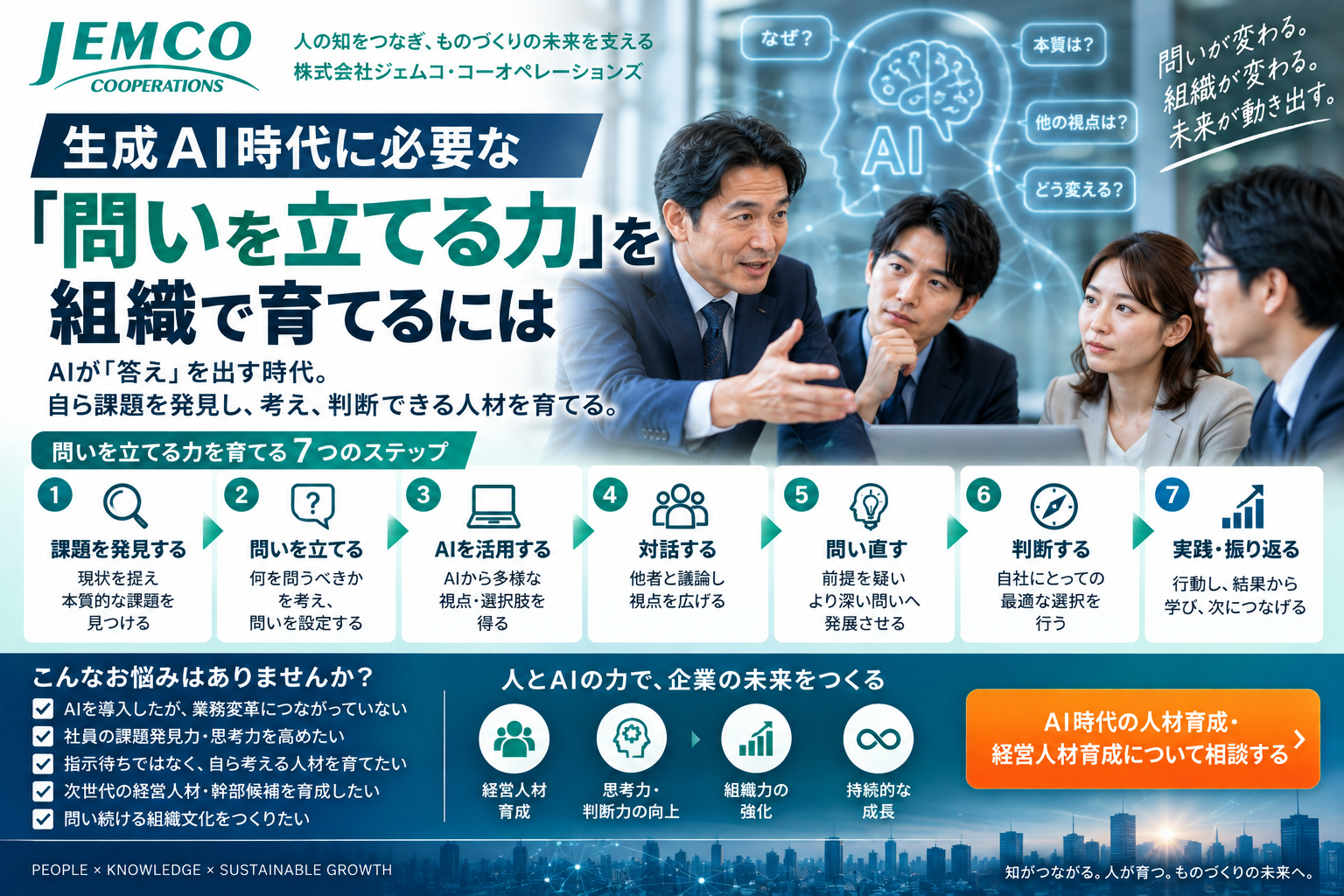 【総合商社向け】AI時代の経営人材・問いを立てる力育成支援