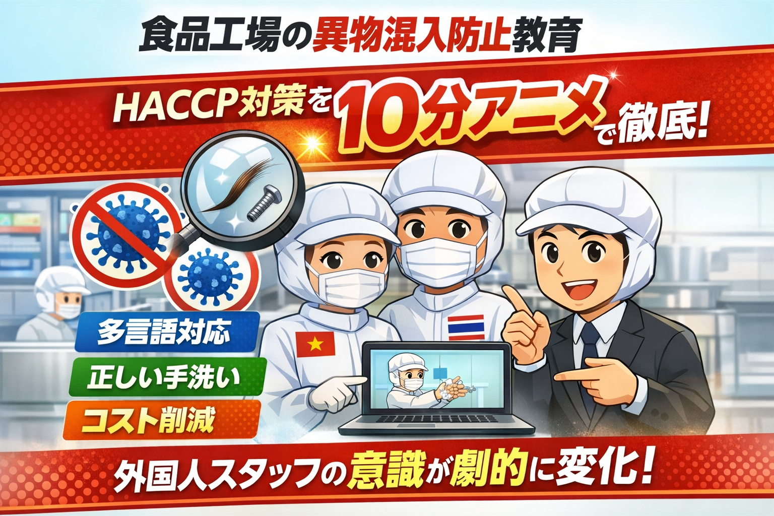 【水産加工向け】HACCP対応・異物混入対策を10分アニメで徹底