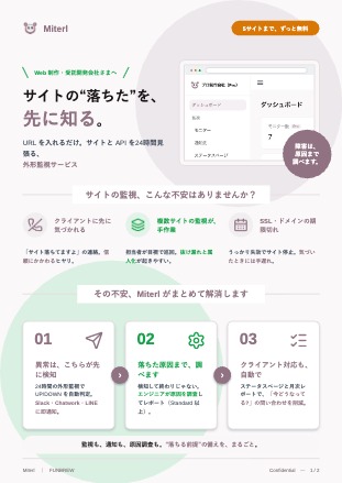 Webサイト・API監視SaaS「Miterl」