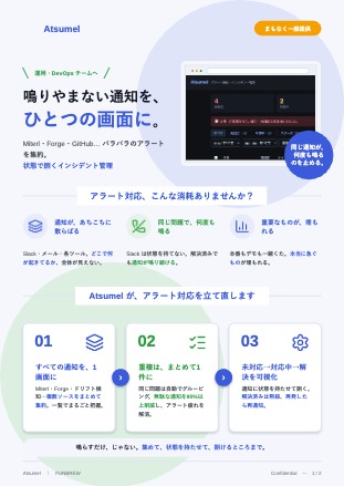 アラート集約・インシデント管理ツール「Atsumel」