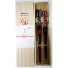 一双　内祝桐箱2膳入り銀座 【箸 カトラリー】