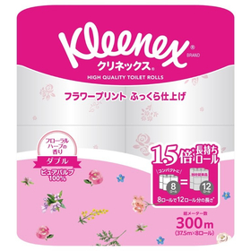 クリネックス 長持ち プリント 8ロール ダブル フローラルハー