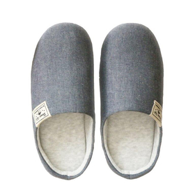 シャンブレールームスリッパ ブルーグレーL