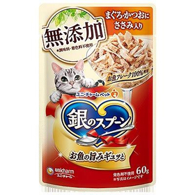 銀のスプーン　パウチ　無添加　まぐろ・かつおにささみ入り 60g